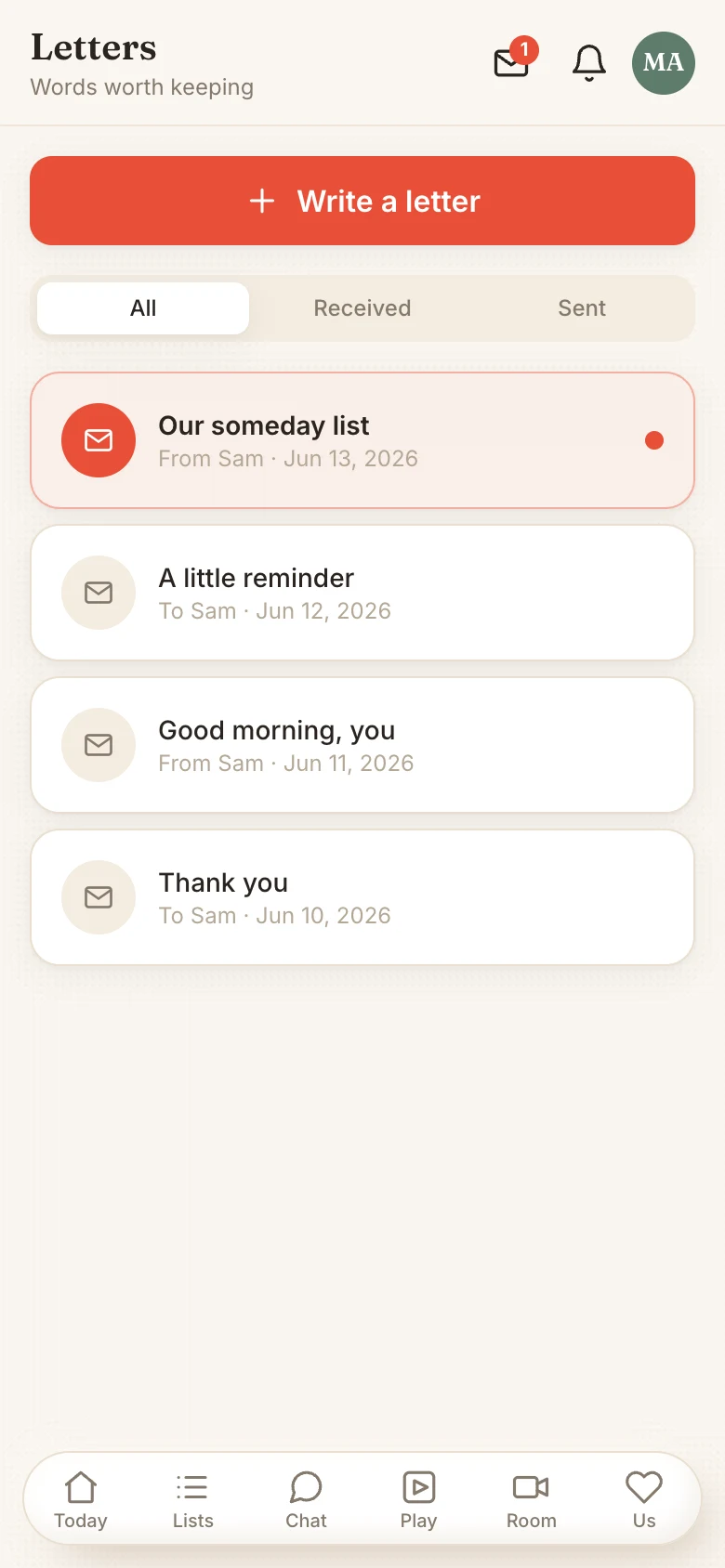 Tandem love letter composer